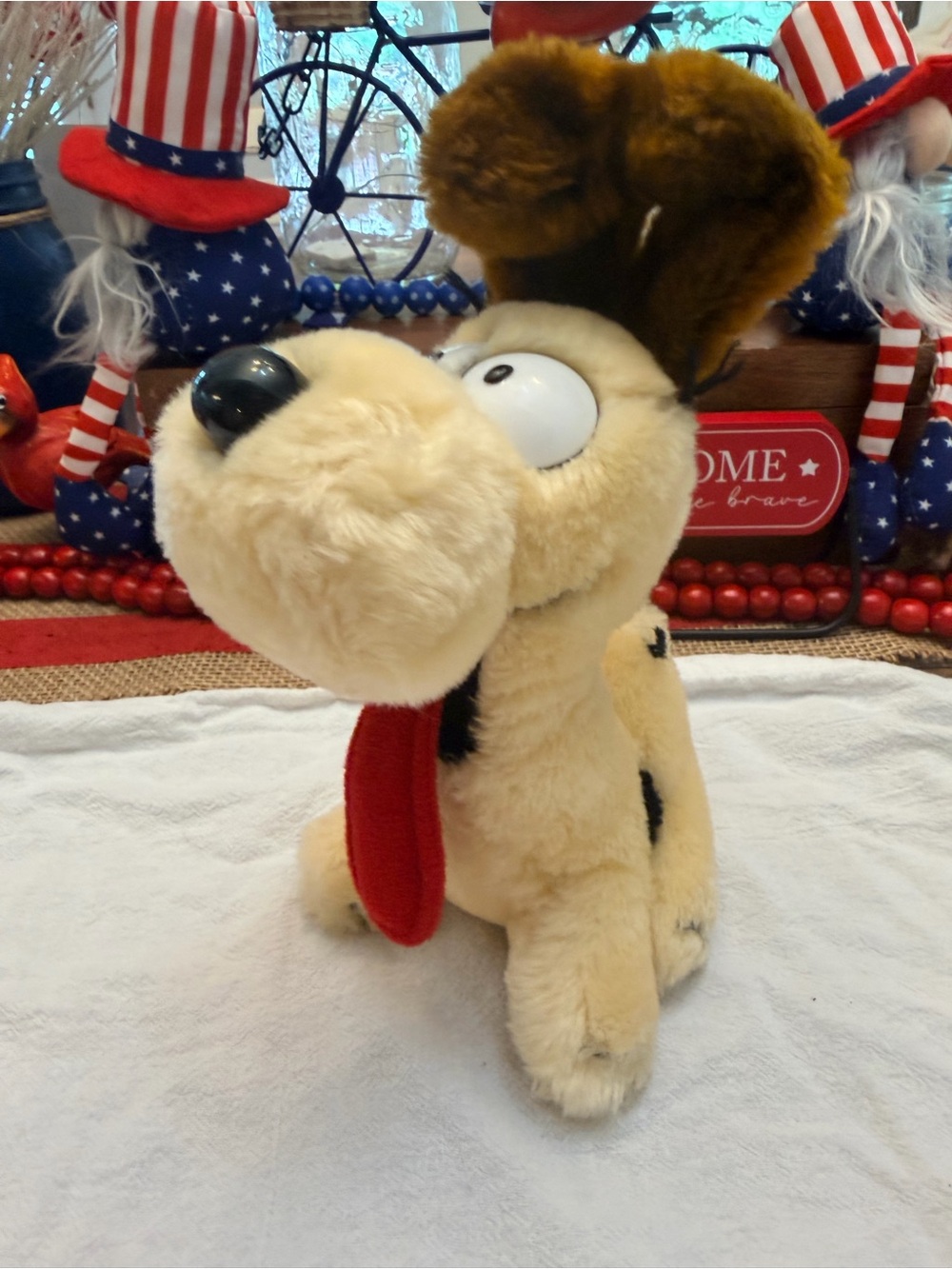 VTG 1983 Garfield Odie Plush Stuffed Dog Fun Farm Dakin Korea EUC COLLECTIBLE